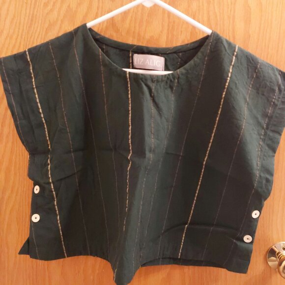 LIZ ALIG Handwoven Cotton Crop top & pants Set in Dark Green - Picture 4 of 10